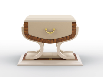 HERMES - Bedside table in solid wood and rosewood with drawer by BRUNO ZAMPA - view 2